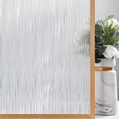 VELIMAX Frosted Window Privacy Film Non Adhesive Window Cling Removable Glass Covering Clear Water Opaque Window Film for Home Anti UV 17.7x78.7 inches - color: Translucent, size: 17.7"x78.7" (45x200cm)