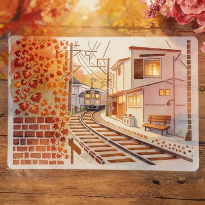 TIAMECH A4 Reusable Railway Train Stencil for Painting - style: Railway Train