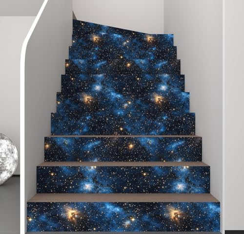 Laatse Dark Starry Sky Wallpaper Peel and Stick 17.5"x 393",Black/Blue - color: Black/Blue, size: 17.5" x 393"