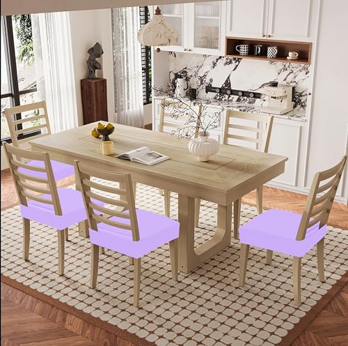 Smiry Waterproof Seat Covers for Dining Room Chairs, Set of 2 - color: Lavender, size: Set of 2