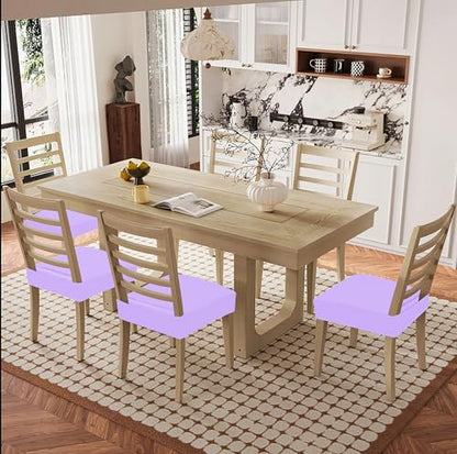 Smiry Waterproof Seat Covers for Dining Room Chairs, Set of 2 - color: Lavender, size: Set of 2