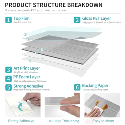 VICCI Peel and Stick Backsplash Tiles 8 * 4 Inch 16 Pack - Marble Look Self Adhesive Wall Panel, Waterproof Peel & Stick Tile for Backsplash, Countertop Edging - color: Sjm-260, size: 8x4IN*16PCS