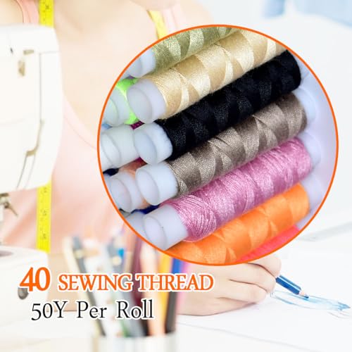 40 Spools of Sewing Thread,Gift Box Portable Basic Sewing Repair Kits (Orange) - color: Orange