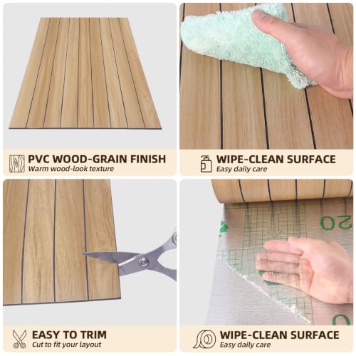 Peel and Stick Wood Slat Wall Panels, Light Yellow, 236 x 15.7 in - color: Light Yellow, size: 15.7" x 236"
