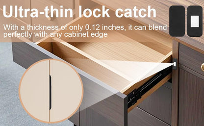 12 Pack Magnetic Cabinet Door Catch, Ultra Thin Adhesive Stainless Steel Drawer Magnets with Double Sided Tape, No Drill Easy Install for Kitchen, Closet & RV Doors Closure(White)