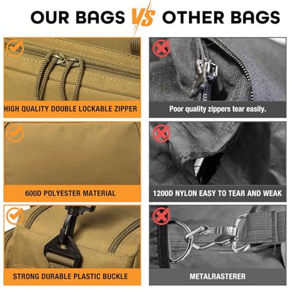 Range Bag -Medium Size Gun Range Bag for Handguns,Pistols and Ammo - color: Khaki