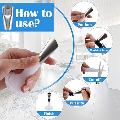 35PCS Sealant Finishing Tool Kit Multi Angle Scrapers Caulk Grout Remover With Nozzles For Bathroom Kitchen Window, Boxed - color: Boxed