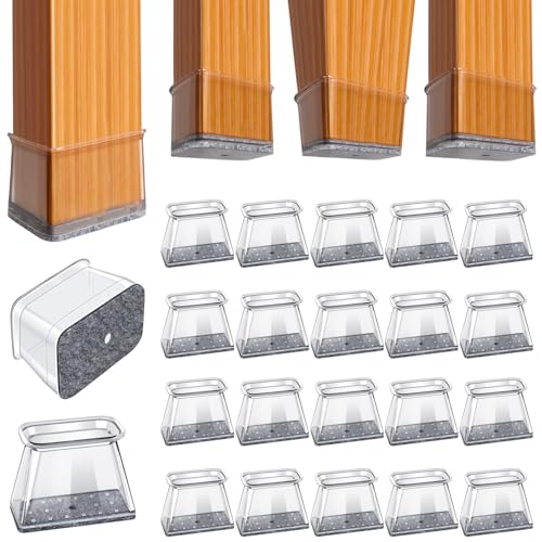 BUMACO Chair Leg Floor Protectors for Hardwood Floors Anti-Scratch 20 Pack - color: Clear-20 Pcs, size: Rectangle L