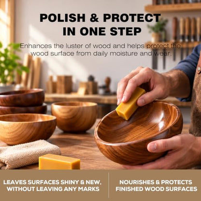 Carnauba Wax Paste - Pure Carnauba Wax Stick for Wood Buffing Compound