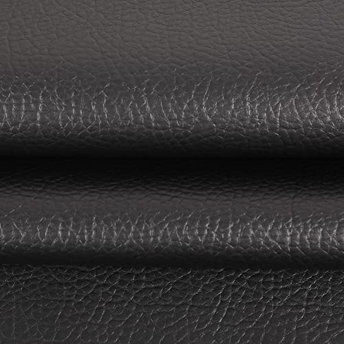 Marine Vinyl Upholstery Faux Leather Fabric, 1 Yard Black - color: Black, size: 1 Yard 55" x 36" (Pre-cut)