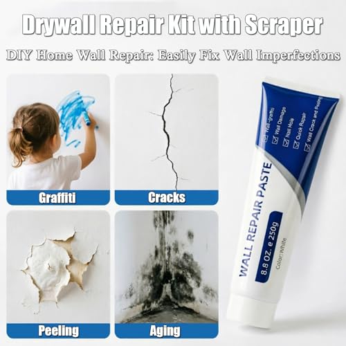 Wall Repair Paste - Drywall Repair Kit with Scraper,2‑Pack,White, Each 250g