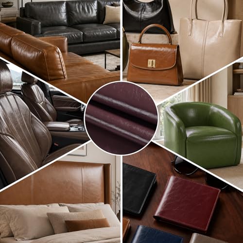 54" Marine Vinyl Upholstery Faux Leather Fabric by The Yard Waterproof - color: Burgundy, size: Pre-cut 1 Yard 54"x36"