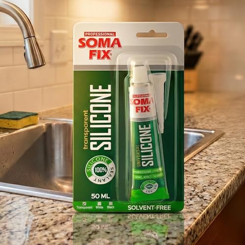 Clear Silicone Caulk (No Gun Needed) Flexible & Waterproof Caulking Tube - color: Clear