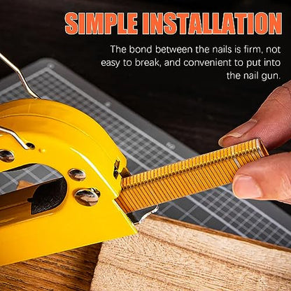 Tanstic 2000Pcs 18 Gauge 1/4" Narrow Crown Staples Kit, 1/2" Heavy Duty Galvanized Narrow Crown Finish Staples for Pneumatic Electric Stapler (Gold)