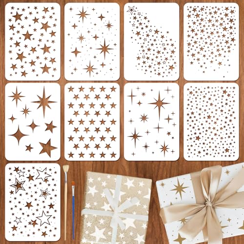 9pcs Star Stencils for Painting Stencils for Crafts Reusable - style: Star