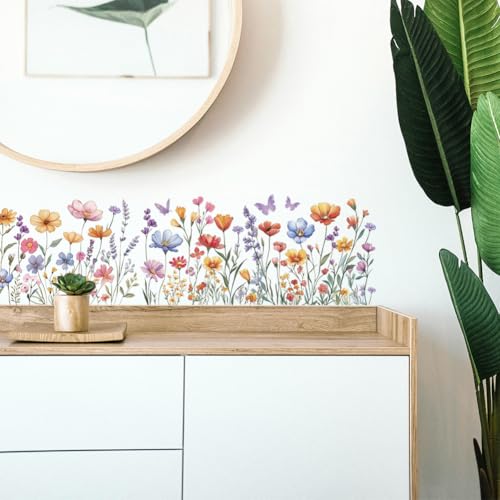Peacoblue Wildflower Bushes Rub On Transfers for Furniture Craft 6"x12" - style: Wildflower Bushes