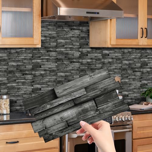 Peel and Stick Backsplash Tile Wall Stickers 24pcs 9.68x4.72 inch - color: Hzw-xy-htp-104