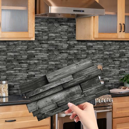 Peel and Stick Backsplash Tile Wall Stickers 24pcs 9.68x4.72 inch - color: Hzw-xy-htp-104