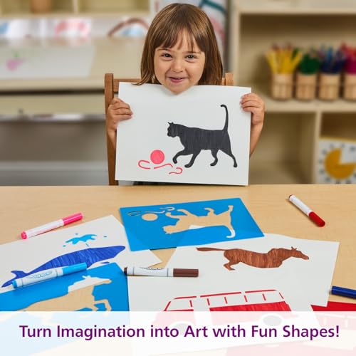 Colorations Large Washable Plastic Everyday Objects Stencils - Set of 12 - style: XL Stencils 12PK