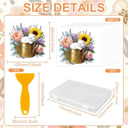 GLOBLELAND 56 Sheets Floral Animals Transfer Sticker for Craft 3.9x3.6 inch - color: Floral Animals