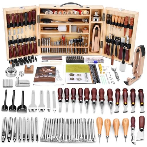 BUTUZE Leather Working Kit, Boxed Leather Tooling Kit, All-in-one