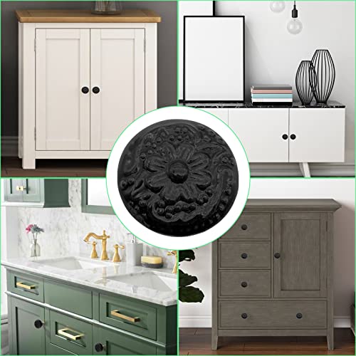Piutouyar Black Ceramic Cabinet Knobs, 34mm / 1.3 Inch, 10Pcs - color: Black, size: 10 Pieces