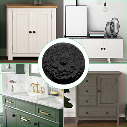 Piutouyar Black Ceramic Cabinet Knobs, 34mm / 1.3 Inch, 10Pcs - color: Black, size: 10 Pieces