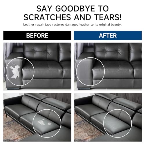 Lifeshoon Leather Repair Patches, Self Adhesive Vinyl for Couches Furniture - color: Dark Grey, size: 3.5X79 inch