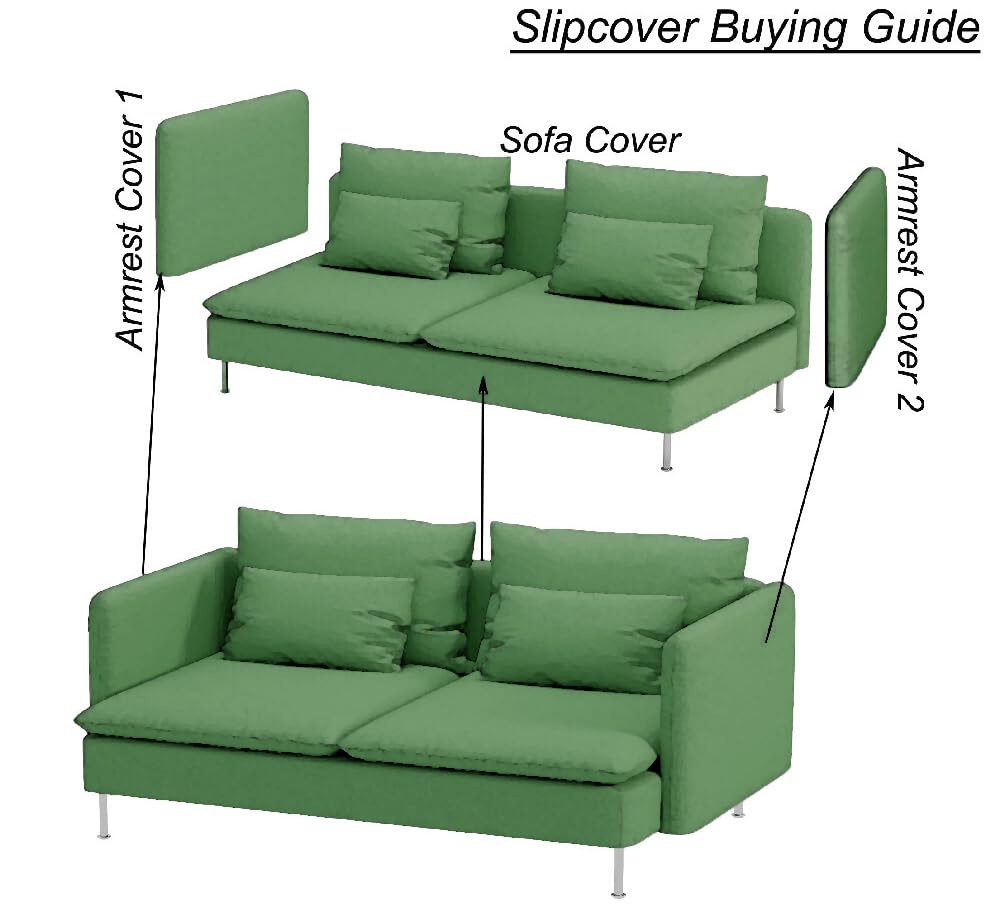 Heavy Velvet SODERHAMN Sofa Cover Compatible with IKEA Section Slipcover - color: Velvet Light Green, size: Sofa Section