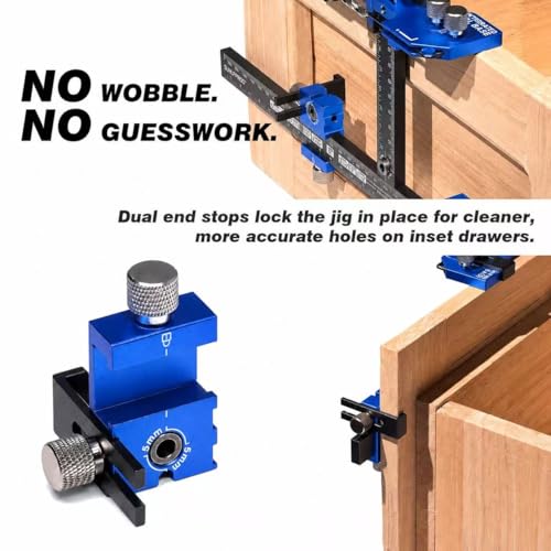 Cabinet Hardware Jig Tool Drawer Pull Jig Cabinet Handle Template Tool Jig - color: Blue-gray