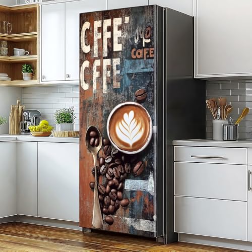 Self-Adhesive Vinyl Refrigerator Stickers Peel and Stick Removable Wallpaper for Doors, Walls, Furniture Wrinkle-Resistant Waterproof No Residue Easy DIY Home Decor (Type7, 32.3"x78.7") - color: Type7