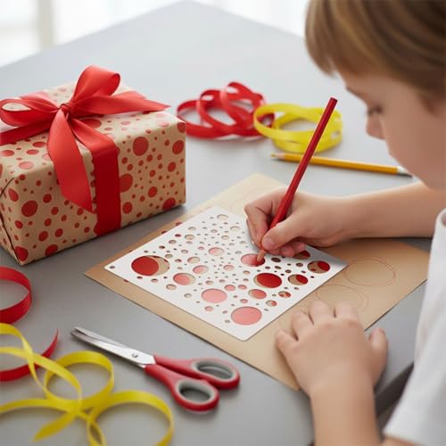 30Pcs Texture Stencils for Crafts, Reusable Geometric Stencils for Painting