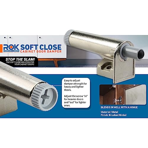 5 Pack Rok Hardware Soft Close for Cabinet Doors/Metal Soft Close Adapter/Damper/Hardware/Zinc/Hinge/European Made! SCD101 - size: 5 Pack