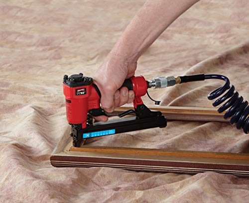 Arrow PT50 Oil-Free Pneumatic Staple Gun,Professional Heavy-Duty Stapler for Wood,Upholstery,Carpet,Wire Fencing,Fits 1/4”,5/16”,3/8",1/2",9/16” Staples,Red,(Pack of 3) - size: 1 Unit (Pack of 3)