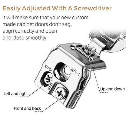 Soft Close Hinges for Kitchen Cabinet Hinges, 1-1/2 Inch Overlay, 60 Pack - size: 1-1/2 inch Overlay