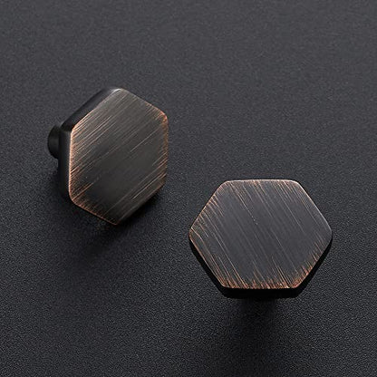 Oil Rubbed Bronze Cabinet Knobs Hexagon 15 Pack Solid Kitchen Hardware - color: Oil Rubbed Bronze