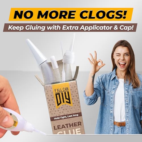 Y'allCanDiy Super Glue for Leather 4 Pk x .7 Oz. (20g)- Leather Glue - Adhesive for Purses, Sofas and Furniture. Heavy Duty Waterproof Cyanoacrylate Based Adhesive for Leathercraft, Upholstery - size: 4 Pack