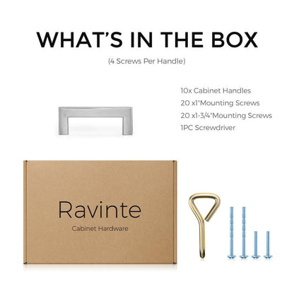 Ravinte Brushed Nickel Cabinet Handles Cabinet Pulls 3-1/2 Inch CC, 10 Pack - color: Brushed Nickel, size: 3-1/2 Inch Hole Center