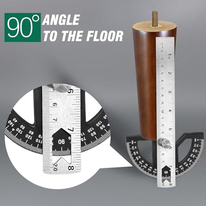 FoDau770 Rubber Wood Legs 6", Straight Taper, 5/16"-18 Thread, Brown, 8pcs - color: Brown, size: 6 Inch - Straight (90°)