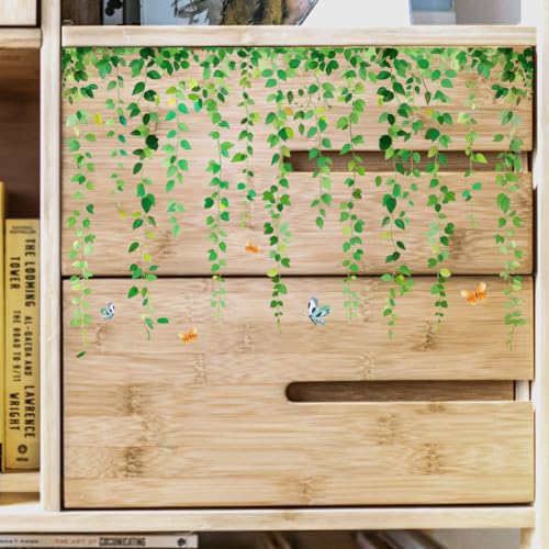 Peacoblue Green Leaves Rub On Transfers for Furniture Craft 6"x12" - style: Green Leaves