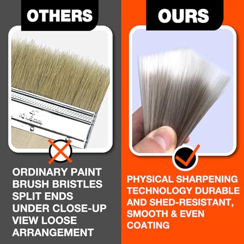 King Origin 10 Pack Angled Paint Brushes Set 1" 1.5" 2" 2.5" 3" - size: Multi-size, 10 Pack