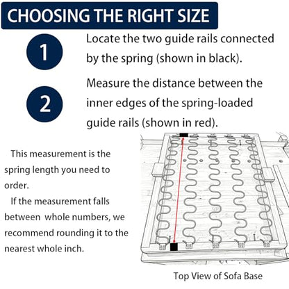 27" 8-Pack Couch Spring Repair Kit for Sagging Sofa Cushions, Includes Springs, Stay Wire, Clips and Screws