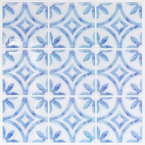 5 Pcs Peel and Stick Backsplash,3D Adhesive Wall Tiles-Blue Brick - color: Blue Brick, size: 12"x12"（5 Sheets）