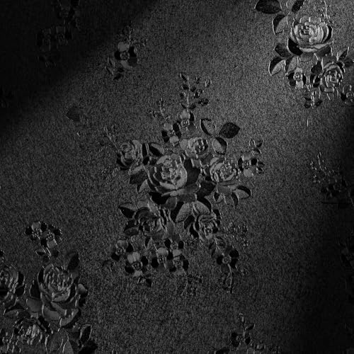 Erfoni Black Peel and Stick Wallpaper Black Floral Embossed Contact Paper - color: Black, size: 17.7" x 394"