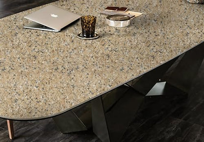 GloryTik Brown Marble Contact Paper Self Adhesive Film Peel and Stick Wallpaper 17.7''X236'' Granite Look Glossy Surface Paper Thicken Waterproof for Kitchen Countertop Bathroom Counter Decor Vinyl - size: 17.7" x 236"