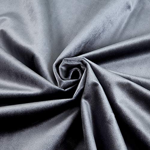 Velveteen Charcoal, Soft Velvet Fabric Cut by The Yard, 72 Inch. in Width, Ideal Material for Upholstery Coaches and Chairs, Drapery, Pillows, Slipcovers, Tablecloths, Sewing, DIY, Arts & Crafts Etc - color: Charcoal, size: Cut by the Yard