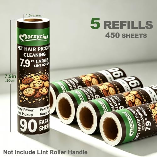 7.9" Large Lint Rollers for Pet Hair Extra Sticky Refills
