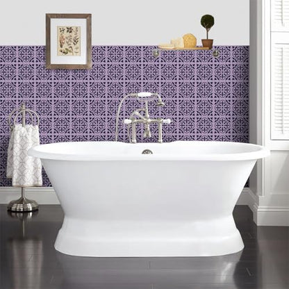 Alwayspon 12 Sheet 6x6inch 3D Thicken Foaming Board Vinyl Backsplash Marble Tiles, Self-Adhesive Peel and Stick Wall Tile Stickers Stick on Subway Tiles for Kitchen Bathroom Wall, Purple Black Floral - color: Purple Black Floral