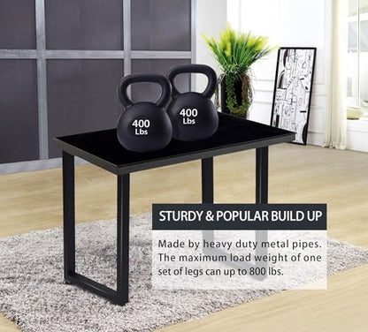 Taelakeni 36 Inch Metal Bar Table Legs, Heavy Duty Dinning Table Leg with Adjustment Feet Pads, Set of 2, Industrial Style - color: Square, size: 36 IN