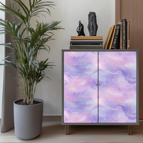 HOMETITUTE Glossy Purple Marble Gold Vein Peel Stick 15.7x39.4 Vinyl Decor - color: Wallpaper#4